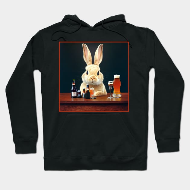 Bartender Rabbit Hoodie by orange-teal